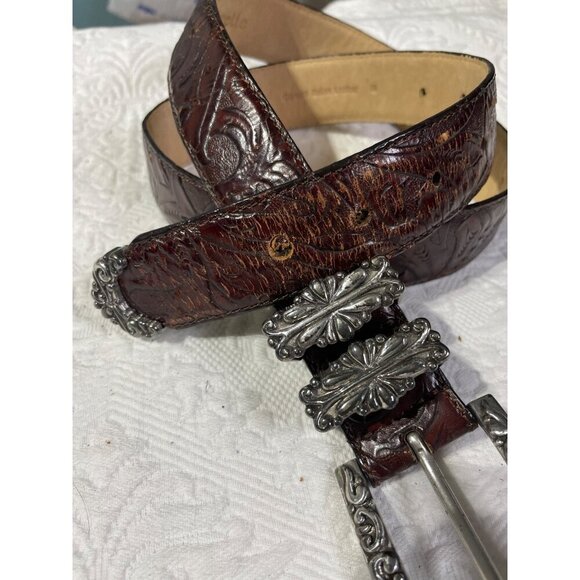 Barse La Fayette Embossed Italian Leather Belt 1997 - Picture 3 of 6